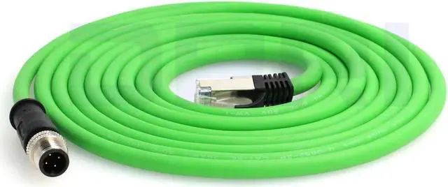 Main image of DRRI M12 4pin D-Code Male to RJ45 Waterproof Ethernet Shielded Cable for Industrial Ethernet Applications (3M)