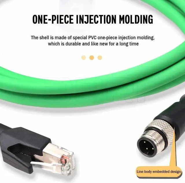 Alt view image 4 of 5 - DRRI M12 4pin D-Code Male to RJ45 Waterproof Ethernet Shielded Cable for Industrial Ethernet Applications (3M)