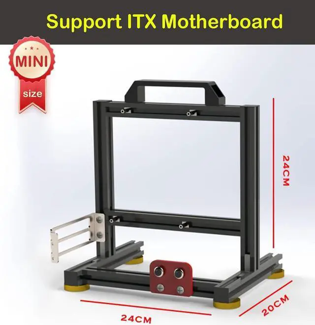 Alt view image 2 of 5 - PC Test Bench Open Air Computer Case ITX Motherboard Chassis Aluminum Bracket DIY Bare Frame ATX Support 120 240 360 Liquid Cooling