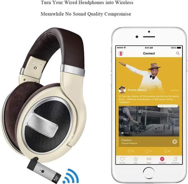 Alt view image 4 of 5 - Airfrex Bluetooth Adapter and Wireless Audio Receiver with Microphone and 2.5mm Jack for Sennheiser HD598 / HD598Cs / HD598SE / HD595 / HD599 / HD559 / HD569 / HD579 / HD518 / HD558 Headphones