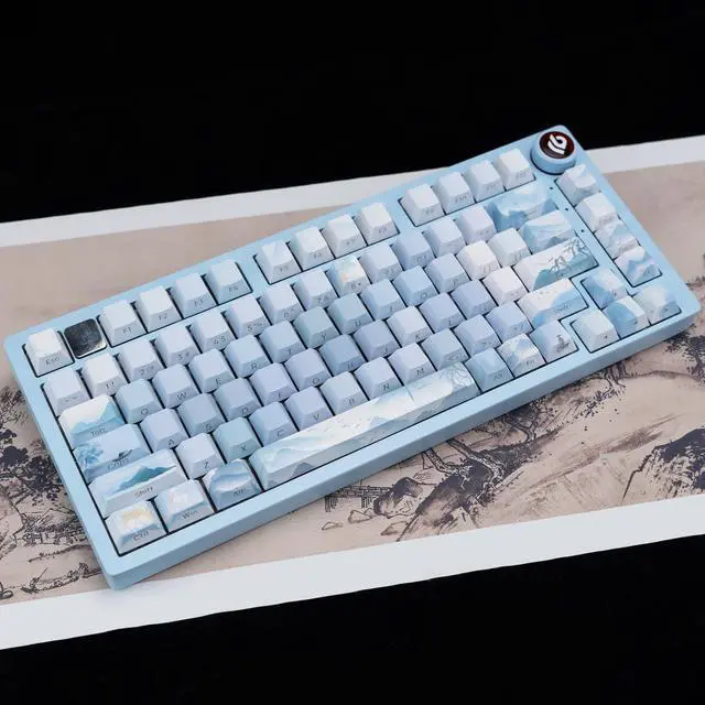 Alt view image 4 of 5 - GEKUCAP Picturesque Scenery-Landscape Painting 130 Keys Dye-Sublimation Side Printed keycaps Shine Through PBT Keycaps Gradient Cherry Profile Keycaps for Cherry MX Switches Mechanical Keyboards