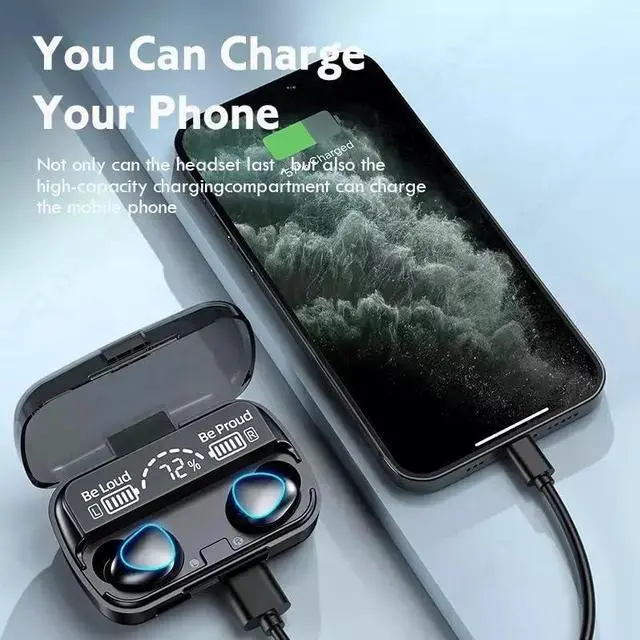 Alt view image 2 of 4 - TWS Wireless in-Ear Headphone Earphone Sports Waterproof Touch Headset LED Display Bass Earbuds