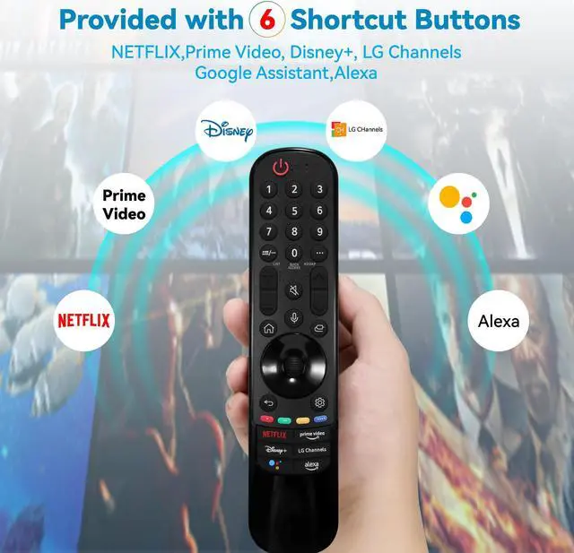 Alt view image 5 of 5 - Magic Remote Control Replacement for (LG) AN-MR22GA MR23GA, for 2017-2023 LG/UHD/Old/ONED NanoCell 4K 8K TVs with Voice and Point Function with a Silicone Covercase. (1 Remote + 1 Red Covercase)