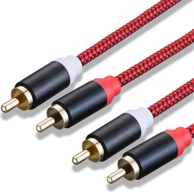 Alt view image 2 of 5 - RCA Cable 50Ft,2Rca Male to 2-Rca Male Audio Stereo Subwoofer Cable [Hi-Fi Sound] Nylon-Braided Auxiliary Audio Cord for Home Theater, HDTV, Amplifiers, Hi-Fi Systems,Speakers and etc(50Ft/15M)