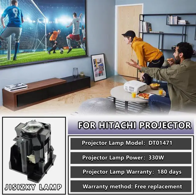 Alt view image 2 of 5 - JISIZKY DT01471 Replacement Module Lamp Bulb with Housing for Projector HITACHI CP-WU8460 CP-WU8461 CP-WX8265 CP-X8170 HCP-D767U MAXELL MC-X8170 MC-WX8265 MC-WU8461