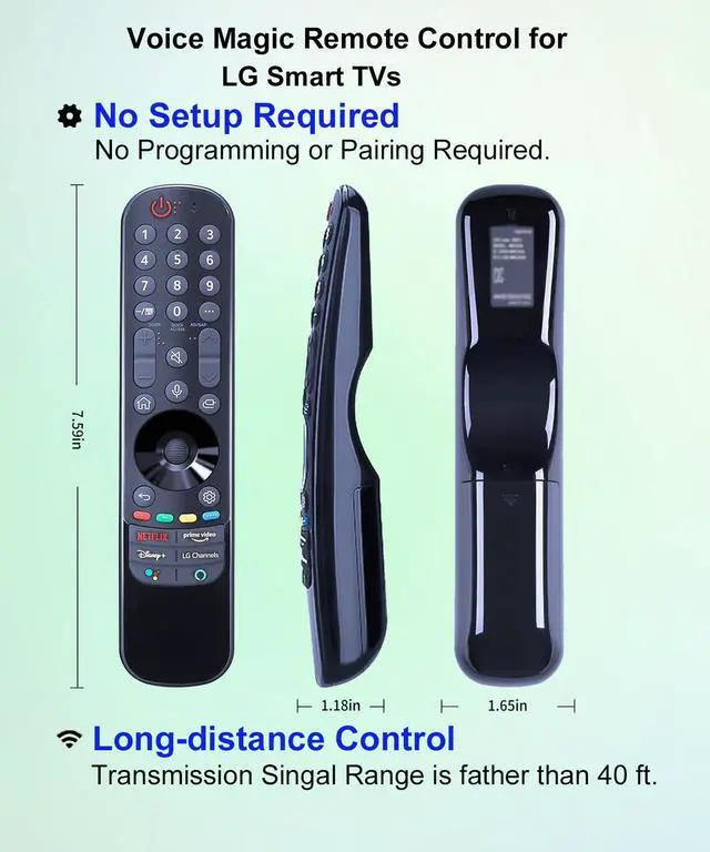 Alt view image 2 of 5 - JISOWA Voice Magic Remote Control Universal for LG Smart TV 65UP8000PUR 55NANO77ZPA OLED77B1PUA 65NANO85APA 50NANO75UPA OLED77C1AUA 65NANO80UPA 75NANO90UPA 70UP7570AUD OLED55C1PUA Replacement