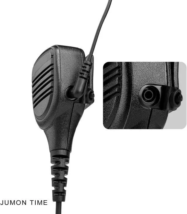 Alt view image 5 of 5 - JUMON TIME Speaker Mic Compatible with Baofeng BF-F8HP BF-F9 UV-82 UV-82HP UV-82C UV-5R UV-5R5 and Kenwood BTECH Retevis TYT 2-pin Walkie Talkie Radios Shoulder Microphone with 3.5mm Audio Jack