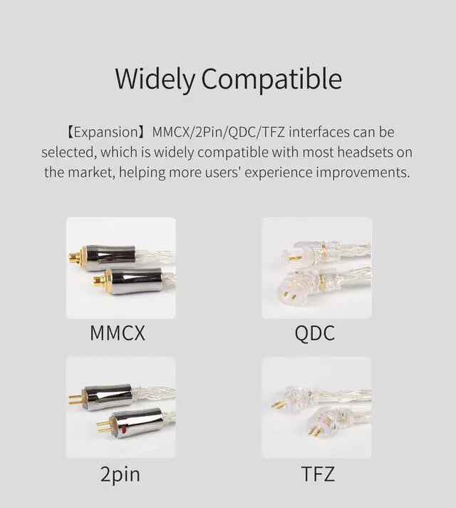 Alt view image 5 of 5 - keephifi Earbuds Cable-TFZ 24 Core KBEAR [Expansion] Ear Monitor Upgraded Cable, 4N Copper Silver Plated Cable with 4.4mm Plug, Suit for Live-X T2-Galaxy IEM King-RS and TFZ Series (TFZ4.4, Silver)