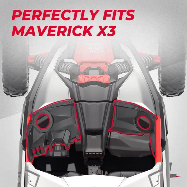 Alt view image 3 of 5 - KEMIMOTO X3 Front Dash Speaker Pods, X3 6.5 inch Speaker Pods & Dash Kit Compatible with Can Am Maverick X3 / X3 Max Sound System Enclosure LH and RH Dash Panels