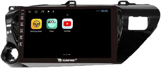 Alt view image 4 of 5 - Kunfine Car Android Navigation Stereo GPS Radio Reverse Camera Display 10" IPS Touchscreen Headunit Tablet Pad Media Player for Toyota Hilux 2015-2020 LHD, if Applicable Quad Core 1G+16G