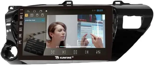 Alt view image 5 of 5 - Kunfine Car Android Navigation Stereo GPS Radio Reverse Camera Display 10" IPS Touchscreen Headunit Tablet Pad Media Player for Toyota Hilux 2015-2020 LHD, if Applicable Quad Core 1G+16G