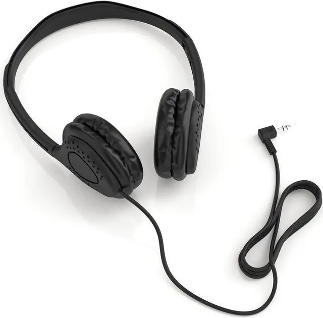 Alt view image 2 of 3 - Maeline Bulk Classroom Student Headphones On Ear Stereo Headphones Adjustable Band & Faux Leather Cushions for Kids Online Learning, Library, School, Travel - 3.5mm Plug - 50 Pack - Black