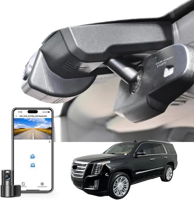 Main image of Mangoal Front 4K & Rear 1080p Dash Cam for Cadillac Escalade/Escalade ESV 2015-2020(Model B), Model B & Model C Have Same Models Years but Vehicle Sensor Cover are Different, WiFi & App, 128GB Card