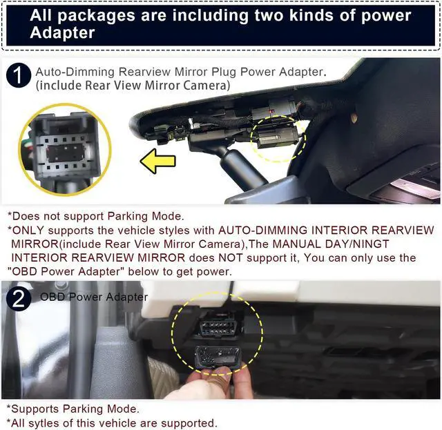 Alt view image 4 of 5 - Mangoal Front 4K & Rear 1080p Dash Cam for Cadillac Escalade/Escalade ESV 2015-2020(Model B), Model B & Model C Have Same Models Years but Vehicle Sensor Cover are Different, WiFi & App, 128GB Card