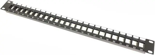 Alt view image 2 of 5 - Metamas Lab - 5 Pack Rackmount or Wall Mount 24 Port UTP Keystone Patch Panel (Unshielded Blank Patch Panel for Keystone Jacks UTP Keystone Panel) - Black