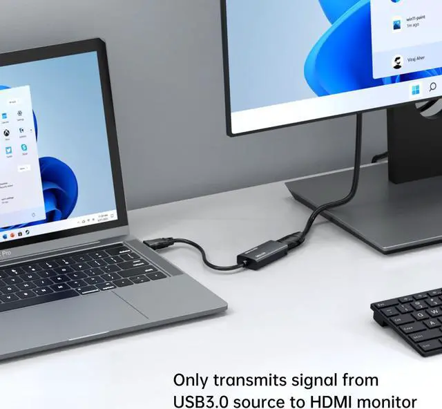 Alt view image 3 of 5 - MT-VIKI USB 3.0 to HDMI Adapter, USB 3.0 to HDMI Male to Female Adapter, 1080P Compatible with Mac OS, Windows 10/8.1/8/7 (Uni-Directional) 2 Pack