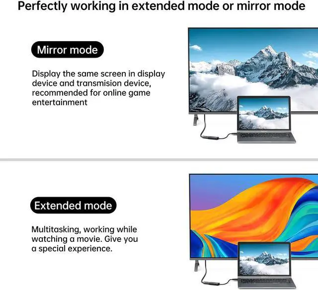 Alt view image 2 of 5 - MT-VIKI USB 3.0 to HDMI Adapter, USB 3.0 to HDMI Male to Female Adapter, 1080P Compatible with Mac OS, Windows 10/8.1/8/7 (Uni-Directional) 2 Pack