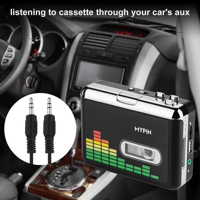 Alt view image 5 of 5 - Cassette to MP3 Converter, Portable Cassette Recorder Player, Audio Music Cassette Tape to Digital Converter Player with Earphone and 32GB USB Flash Drive