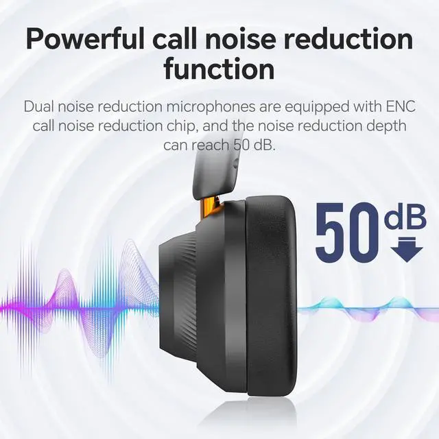 Alt view image 3 of 5 - N newline Wireless Headsets AI Noise Cancelling Conferencing Headset for Office with Mic, PC, Mobile Phone, Suitable for Zoom, Teams, Skype, Webex, Google Meet, Microsoft Teams, etc