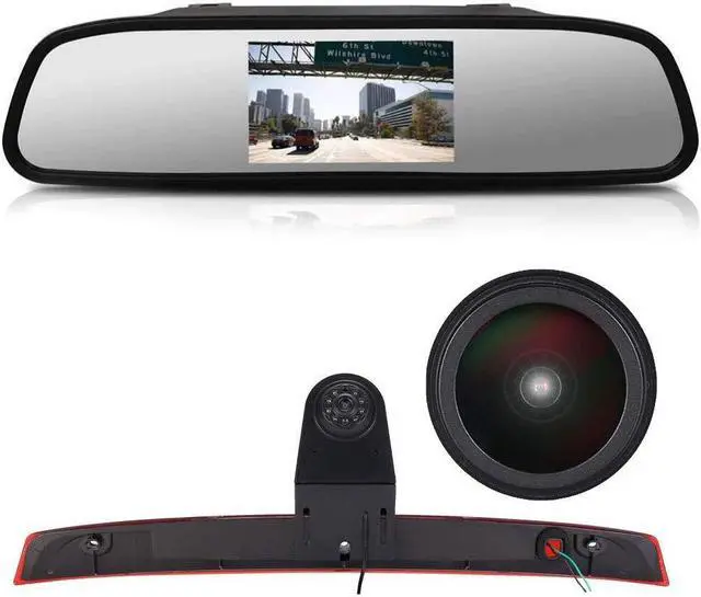 Main image of HD 1280x720 Pixels 1000TV Lines 3rd Brake Light Reverse Camera Brake lamp Parking Camera for Mercedes Benz Viano Vito W639 Van 3 VW Crafter ab 2017 Transporter Van+4.3" car Reverse Screen