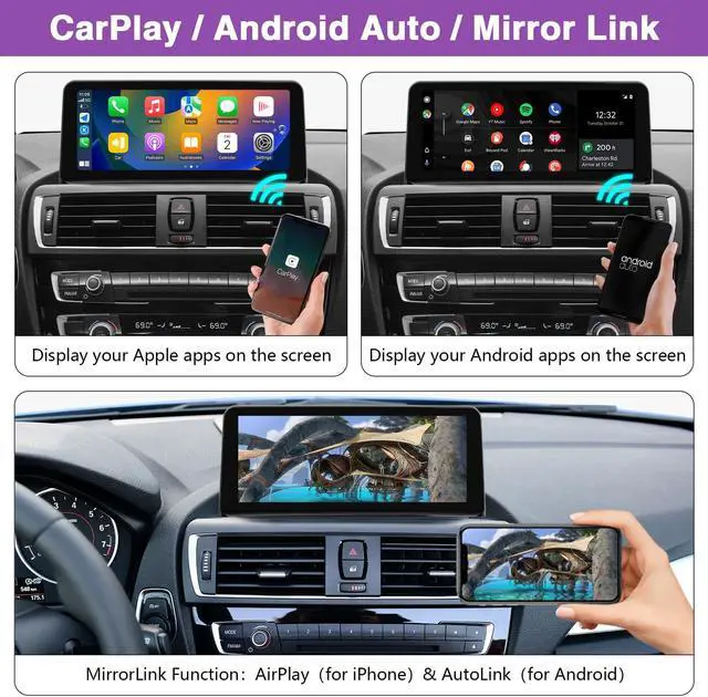 Alt view image 3 of 5 - NINETOM 10.25 inch Touchscreen Wireless Apple CarPlay Android Auto Multimedia Car Radio Receiver for BMW 1/2 Series NBT System, F20/F21/F23 (2013-2016)