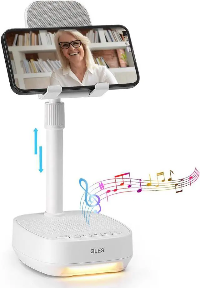 Main image of OLES Gifts for Men Dad, Cell Phone Stand with Wireless Speaker, Birthday Gifts for Men, Gifts Him, Phone Holder for iPhone/Android/Tablet, Unique Gifts for Dad Him Mom, Women Gifts