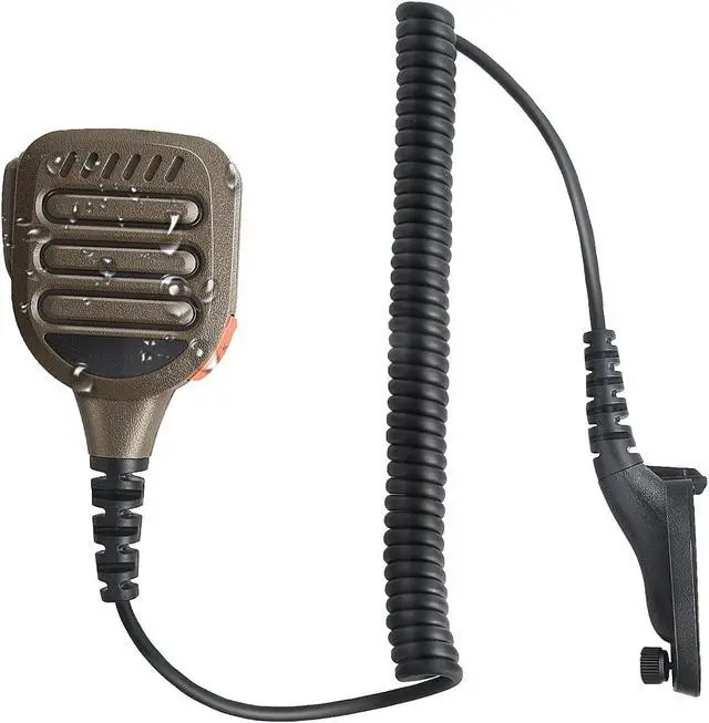 Alt view image 2 of 5 - Pdflie IP65 Waterproof Shoulder Mic for Motorola APX 900 1000 4000 6000 7000 8000 XPR 6350 6550 7350 7350e 7550 7550e 7580e, Walkie Talkie Accessories Remote Handheld Radio Speaker Lapel Microphone
