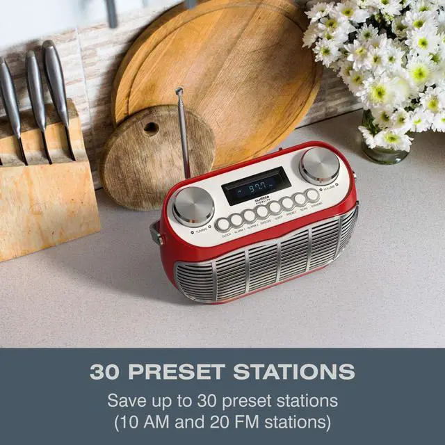 Alt view image 4 of 5 - Portable Radio, AM FM Radio, Alarm Clock Radio, Retro Radio, Shortwave Radio, FM Radio, Battery Powered or Mains Powered Radio, Plug in Radio, Best Reception