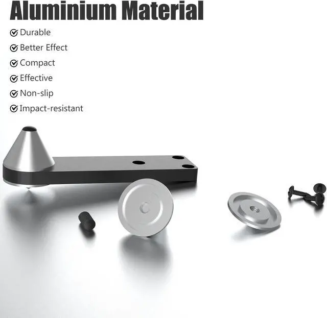Alt view image 5 of 5 - Preffair 4Pcs Audiophile Speaker Base Stand Isolation Feet Speaker Shockproof Bracket Spikes Floor Protectors Aluminum Alloy Vibration Isolators for Speaker, Amplifier, Preamplifier,Subwoofer (Black)