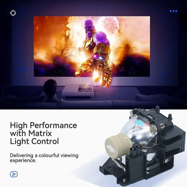 Alt view image 4 of 5 - Pugody A+ Quality NP43LP for NEC ME331W ME331X ME401W ME301W ME361W ME401X ME301X ME361X Replacement Projector Lamp Bulb with Housing