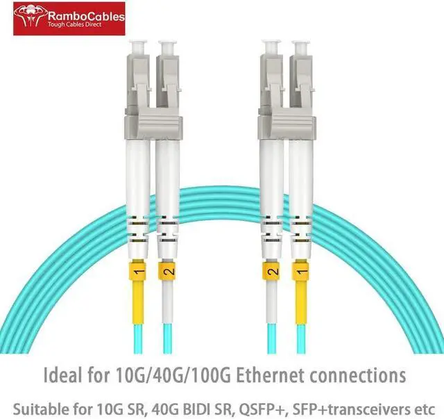 Alt view image 2 of 5 - 10m(33ft) OM4 LC LC Fiber Patch Cables MMF Multimode, Options 0.2m~122m, LC to LC Fiber Optic Cable Duplex, 50/125mm 40G/100G LSZH (10pack)