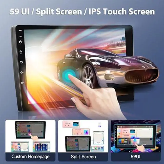 Alt view image 5 of 5 - 8 Core 4G+64G 9'' Android 13 Car Stereo Double Din Wireless Carplay Android Auto, Rimoody Touchscreen 2 Din Car Radio GPS 4G-WiFi Bluetooth FM DSP-36 Mirror Link 59-UI Themes AHD Backup Camera