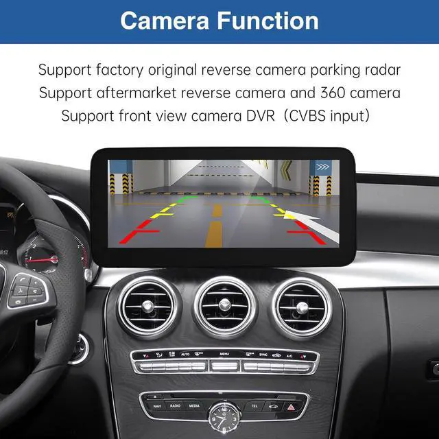 Alt view image 5 of 5 - Road Top 12.3 Inch Car Touchscreen Wireless CarPlay Android Auto for Mercedes Benz C GLC Class W205 2015-2018 Year with NTG5.0, Car Stereo Multimedia Radio Receiver