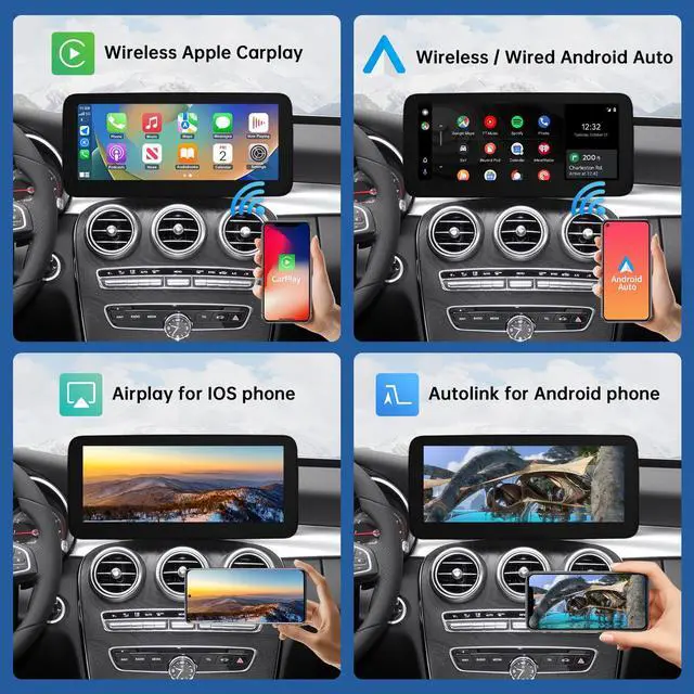 Alt view image 4 of 5 - Road Top 12.3 Inch Car Touchscreen Wireless CarPlay Android Auto for Mercedes Benz C GLC Class W205 2015-2018 Year with NTG5.0, Car Stereo Multimedia Radio Receiver