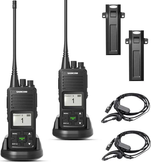 Main image of SAMCOM 3000mAh Two Way Radios Long Range Rechargeable High Power, Walkie Talkies for Adults Commercial Programmable Heavy Duty 2-Way Radios UHF Handheld Radios Walkie Talkies with Earpieces, 2 Packs