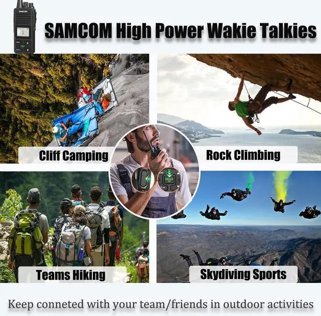 Alt view image 3 of 5 - SAMCOM 3000mAh Two Way Radios Long Range Rechargeable High Power, Walkie Talkies for Adults Commercial Programmable Heavy Duty 2-Way Radios UHF Handheld Radios Walkie Talkies with Earpieces, 2 Packs