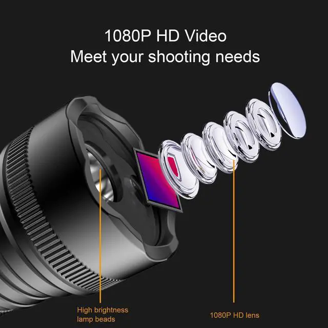 Alt view image 3 of 5 - LED Flashlight Recorder, Flashlight Helmet Camera with Handle Brackect, 1080P FHD Tactical Torch, 5 Lighting Modes, 120deg Wide Angle, 2200mAh Rechargeable Battery for Cycling,
