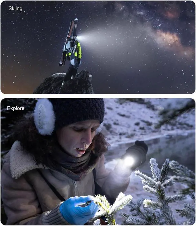 Alt view image 4 of 5 - LED Flashlight Recorder, Flashlight Helmet Camera with Handle Brackect, 1080P FHD Tactical Torch, 5 Lighting Modes, 120deg Wide Angle, 2200mAh Rechargeable Battery for Cycling,