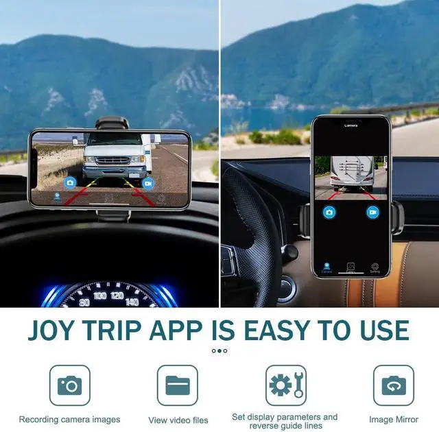 Alt view image 2 of 5 - WiFi Backup Camera Wireless Back up Camera for Car Reverse Backup Camera System for Truck Vehicle License Plate Camera, Waterproof Front Rear View with Phone App 5G WiFi Car Camera
