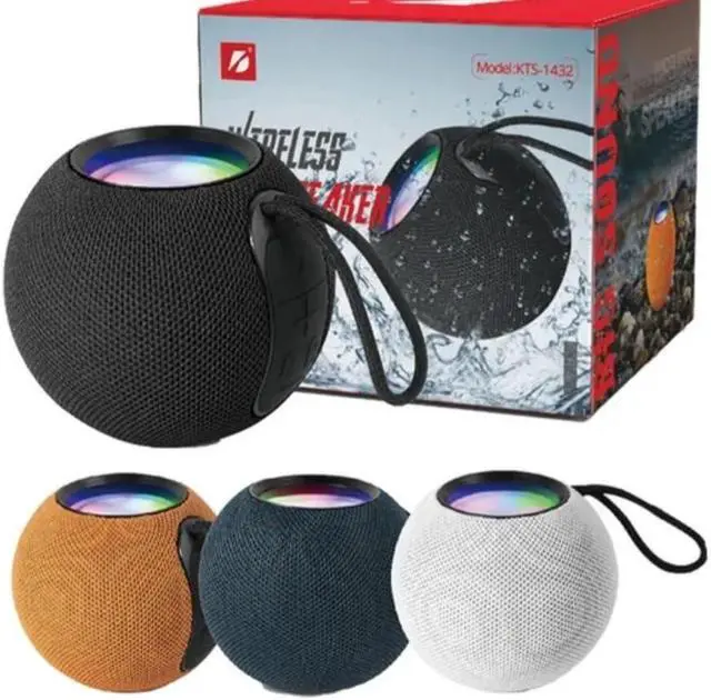 Main image of The cute Bluetooth speaker waterproof wireless FM radio RGB flashlight fabric DJ support TF card with superb sound quality, in four (Black)
