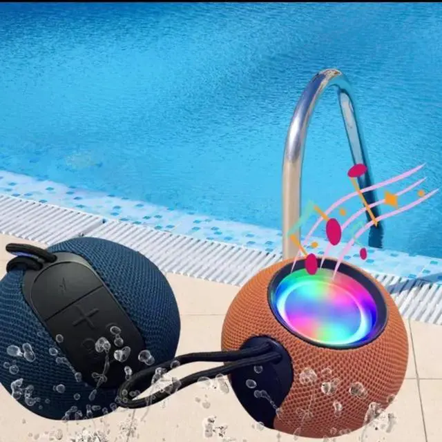 Alt view image 5 of 5 - The cute Bluetooth speaker waterproof wireless FM radio RGB flashlight fabric DJ support TF card with superb sound quality, in four (Black)