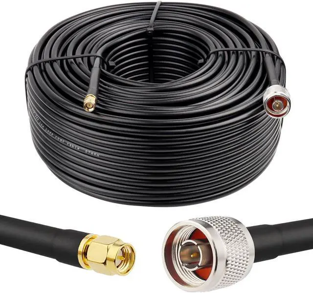Main image of MOOKEERF SMA Male to N Male Cable 200ft KMR240 SMA to N Cable Low Loss Type N to SMA Cable 50 Ohm