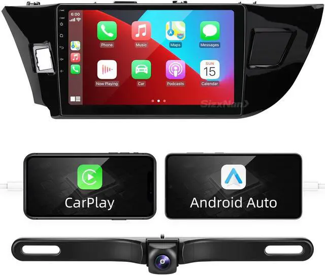 Main image of SizxNanv for Corolla Android Radio Touch Screen Compatible with Carplay Android Auto,Car Stereo Bluetooth Navigation Media Player GPS FM/AM Backup CameraHead Unit for Toyota Corolla 2014 2015 2016