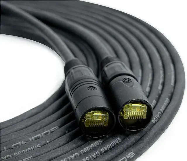 Main image of SoundTools SuperCAT Professional Grade Shielded CAT5e etherCON Cable, Flexible Polyurethane Jacket, Neutrik Connectors (150 feet, Black)