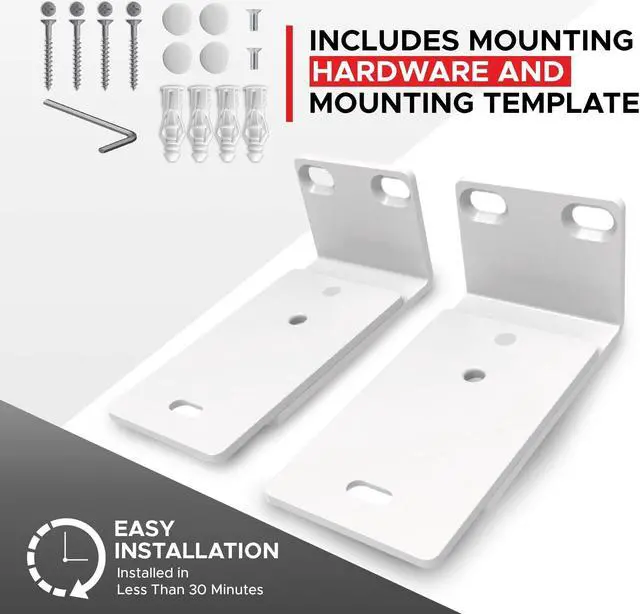 Alt view image 3 of 5 - Soundbar 300/500/550/600/700/900/Ultra, TV Speaker & Soundtouch 300 White Adjustable Wall Mount Kit, White, for Bose Sound bar Smart Ultra, 300, 500, 550, 600, 700, 900, Mounting Bracket