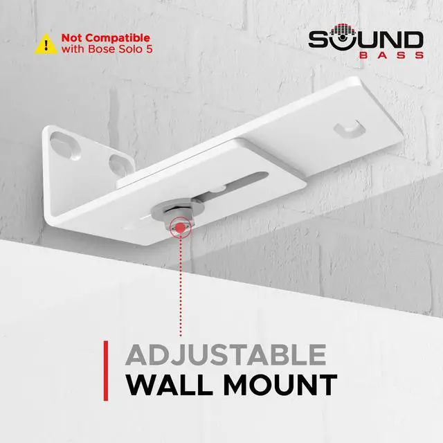 Alt view image 5 of 5 - Soundbar 300/500/550/600/700/900/Ultra, TV Speaker & Soundtouch 300 White Adjustable Wall Mount Kit, White, for Bose Sound bar Smart Ultra, 300, 500, 550, 600, 700, 900, Mounting Bracket