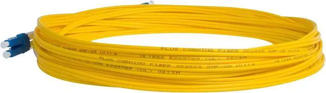 Alt view image 4 of 5 - SpeedyFiberTX - 2-Pack 10 Meter LC to LC Fiber Patch Cable, Corning SMF-28 Singlemode 9/125um Ultra Optical Fiber, Duplex, Yellow Riser OFNR Cable Jacket