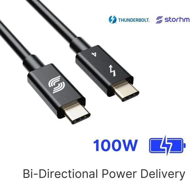 Alt view image 5 of 5 - Storhm Thunderbolt 4 Cable - Intel Certified, Ultra-Fast 40Gbps Data Transfer, 8K Video, 100W Charging - Unparalleled Performance and Compatibility (1FT)