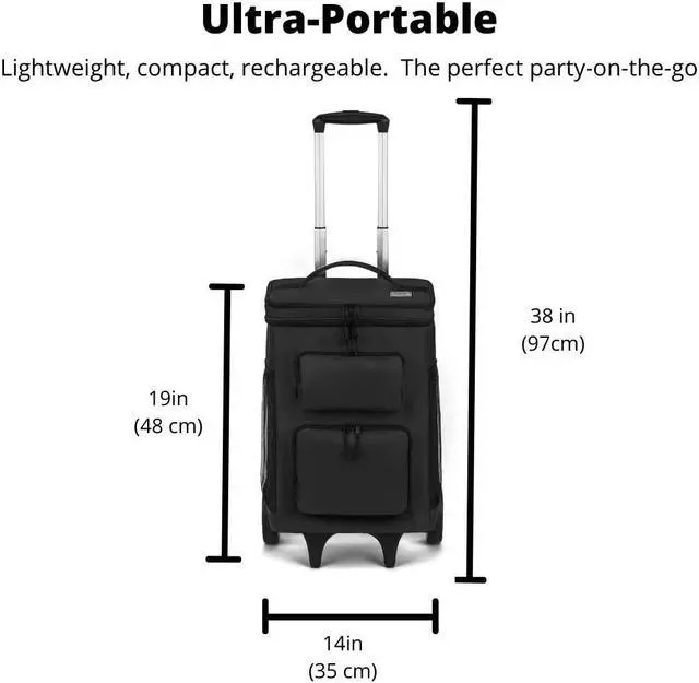 Alt view image 4 of 5 - The #1 Rolling Cooler with Speakers on . 20-Watt Bluetooth Speakers for Parties/Festivals/Boat/Beach/Camping. Rechargeable, Works with iPhone & Android (Black