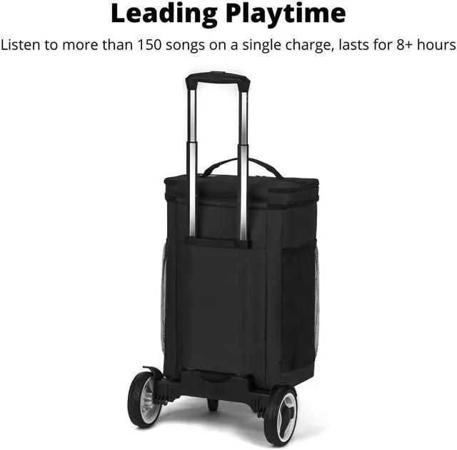 Alt view image 5 of 5 - The #1 Rolling Cooler with Speakers on . 20-Watt Bluetooth Speakers for Parties/Festivals/Boat/Beach/Camping. Rechargeable, Works with iPhone & Android (Black